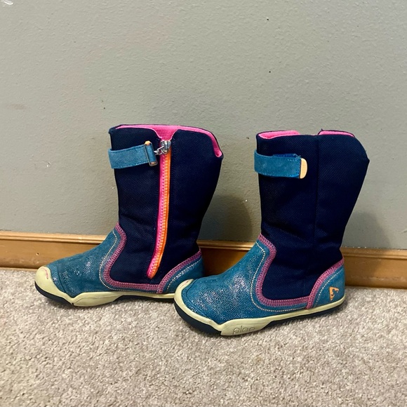 PLAE Camille Shimmer Waterproof Boots, Navy/Blue/Pink - Size 11 (GUC) - Picture 2 of 9